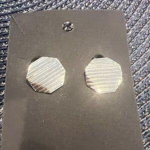 Silver Geometric Stud Earrings